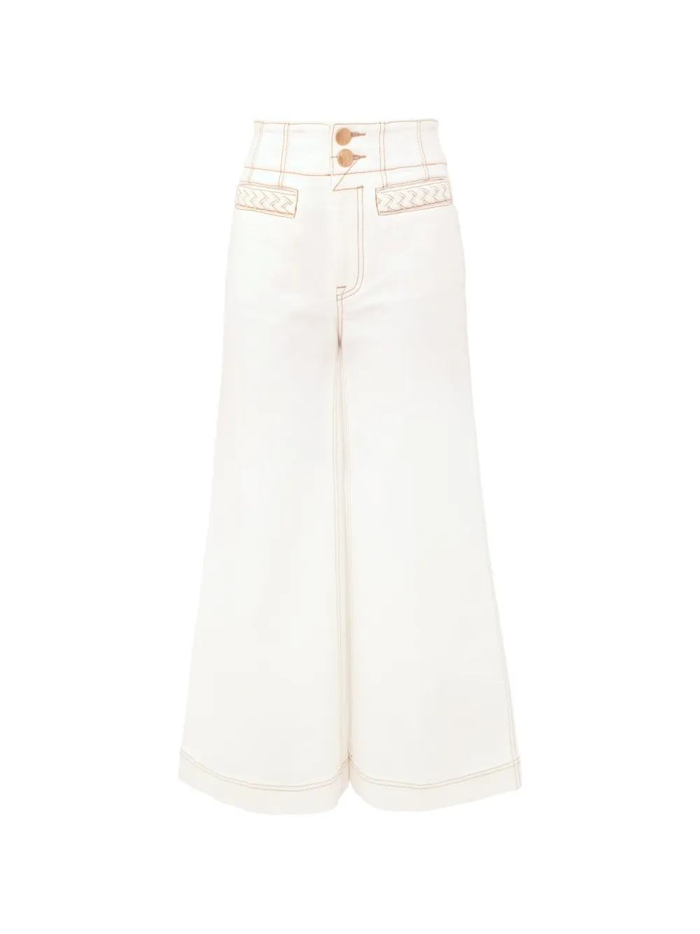 ZIMMERMANN Roselight braided-detail jeans - Bianco