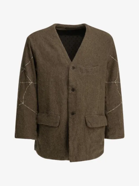 KAPITAL embroidered collarless jacket