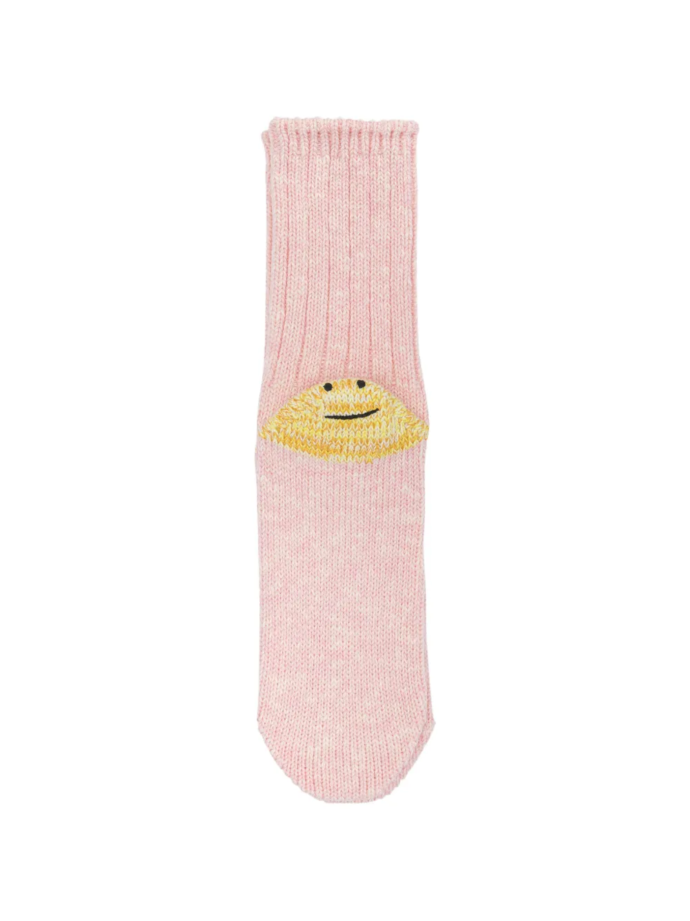 KAPITAL Rainbow Happy Heel ribbed-knit socks - Rosa
