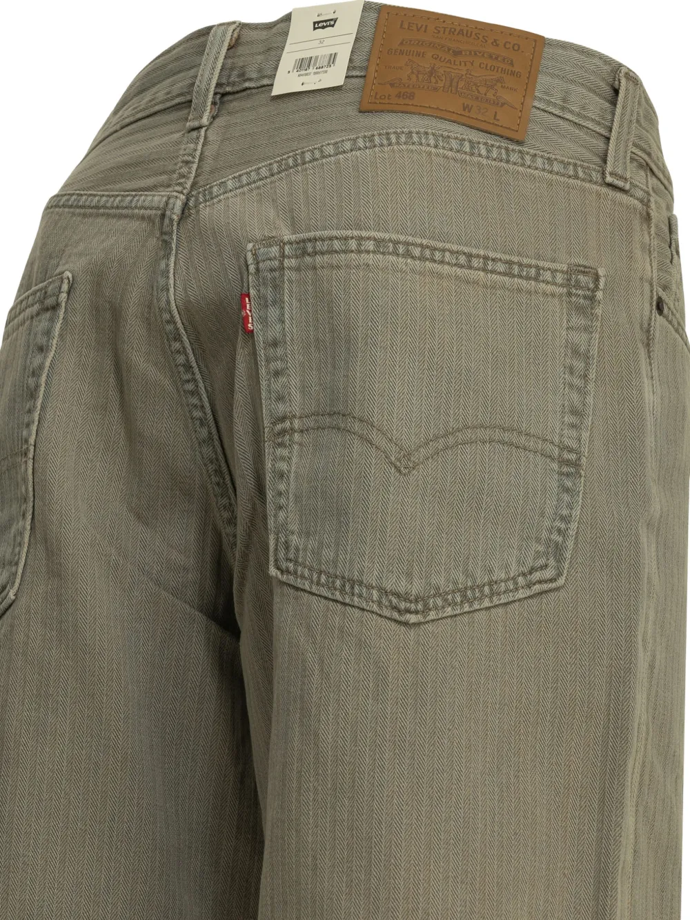 Levi's 468 Stay Loose denim shorts met visgraat-patroon Grijs