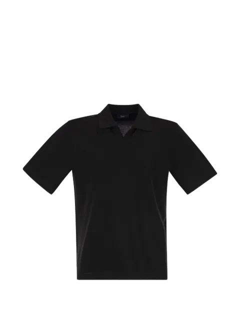 Herno open-collar jersey polo shirt
