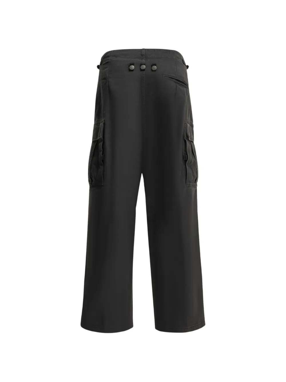 KAPITAL Cargo broek met knoopdetail Zwart