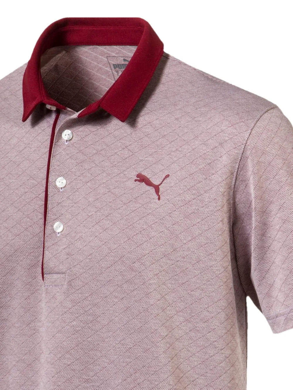 PUMA Poloshirt met diamant jacquard Rood
