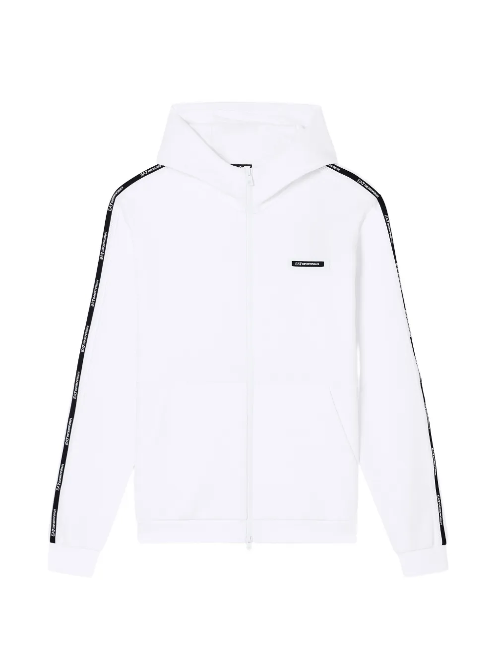 Ea7 Emporio Armani logo-tape zip hoodie - Bianco