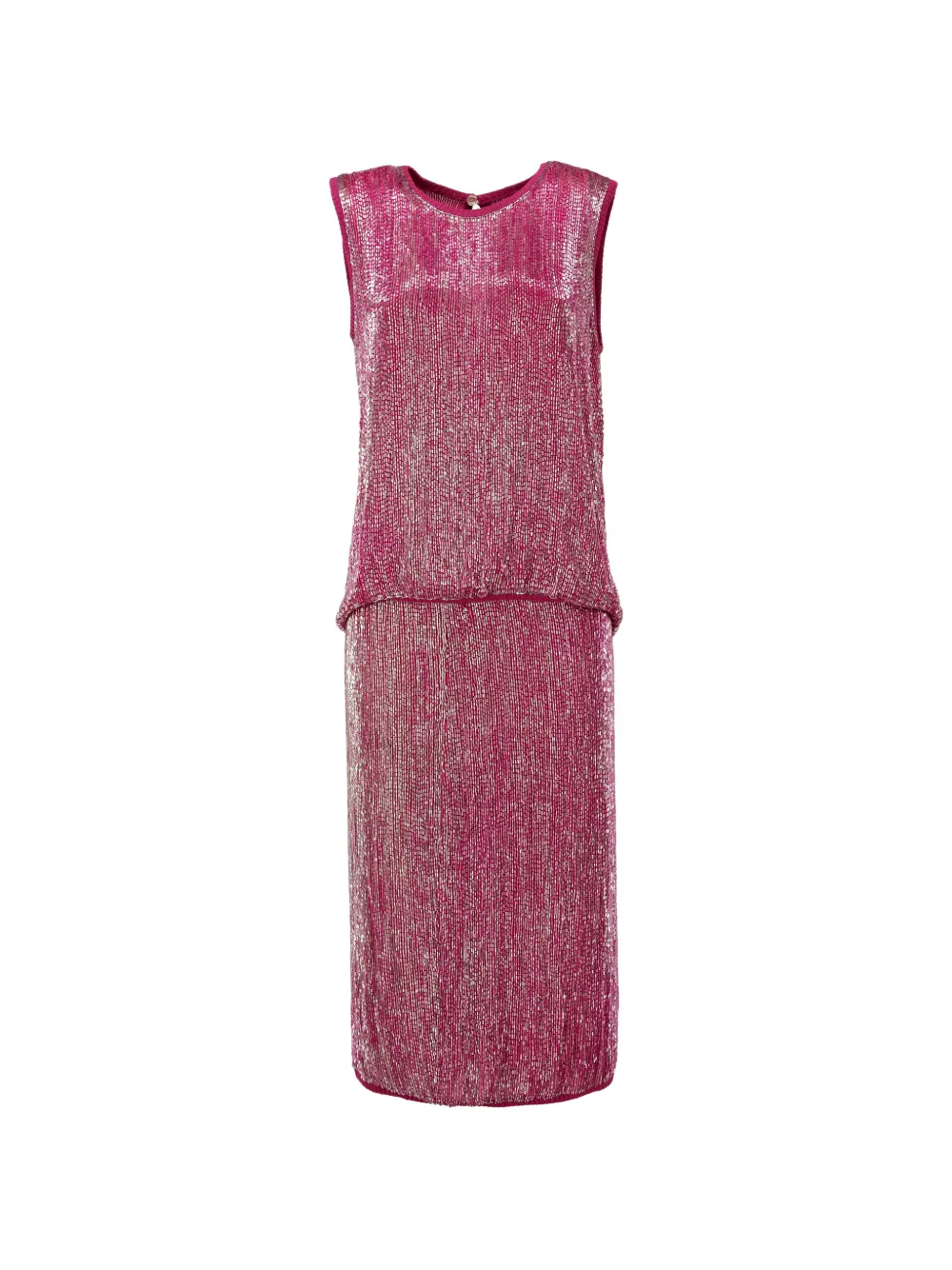 Gianfranco Ferré Pre-Owned beaded sleeveless midi dress set - Pink