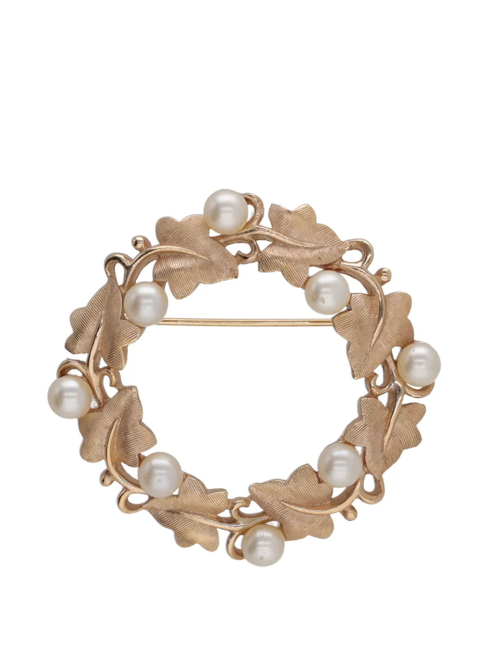 Trifari Vintage broche à perles artificielles - Or