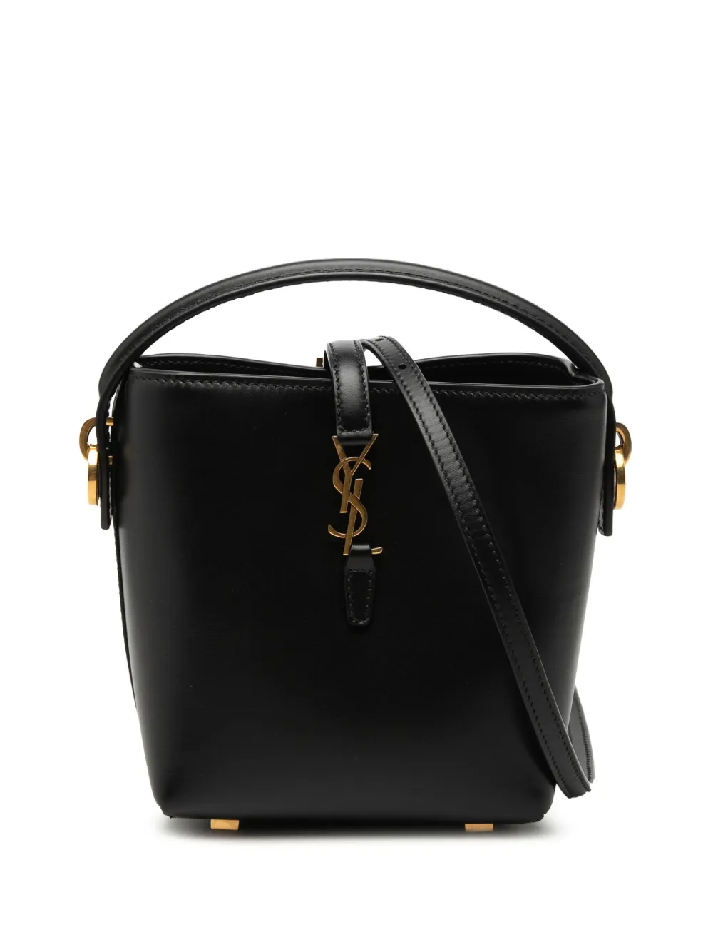 Saint Laurent Pre-Owned 2024 Mini Shiny Calfskin Le 37 Bucket Bag satchel - Nero