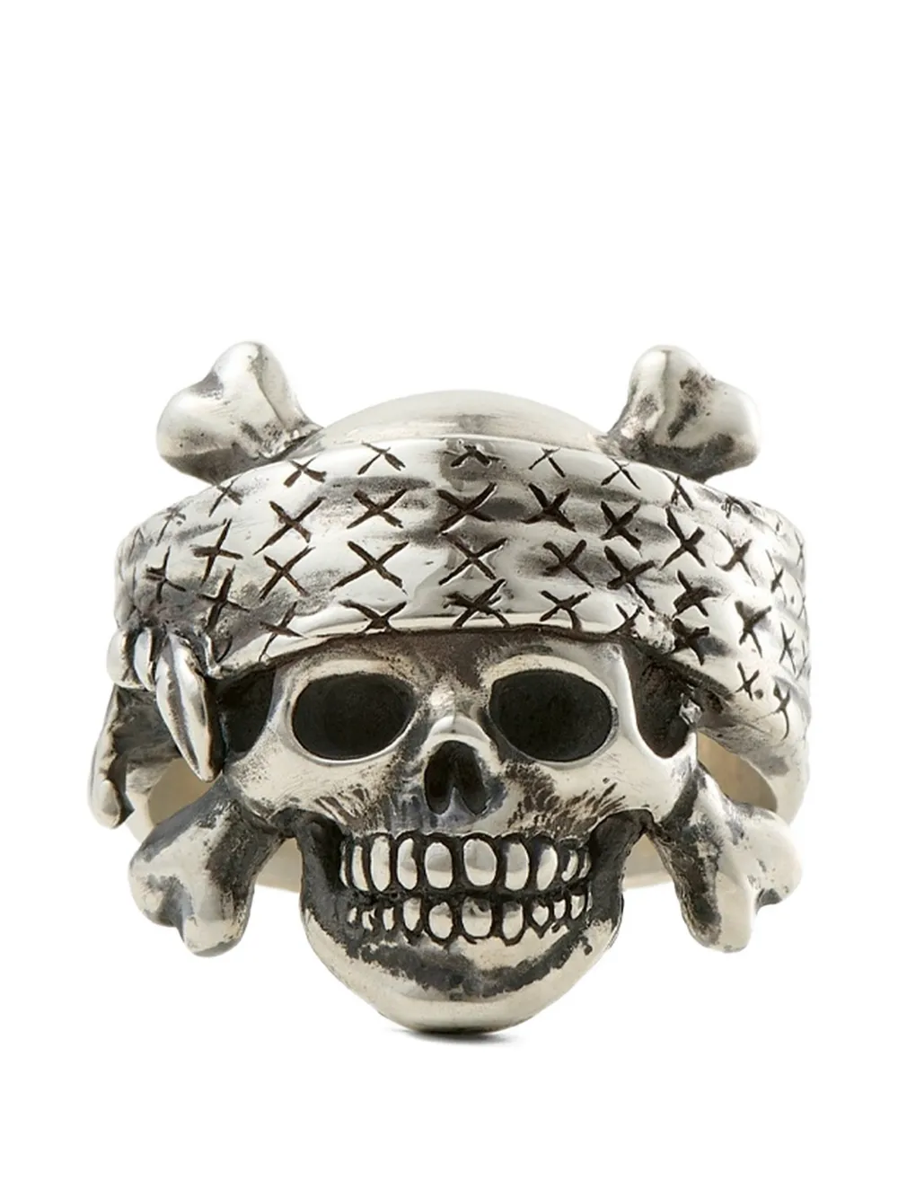 SAINT MXXXXXX skull-design ring - Argento