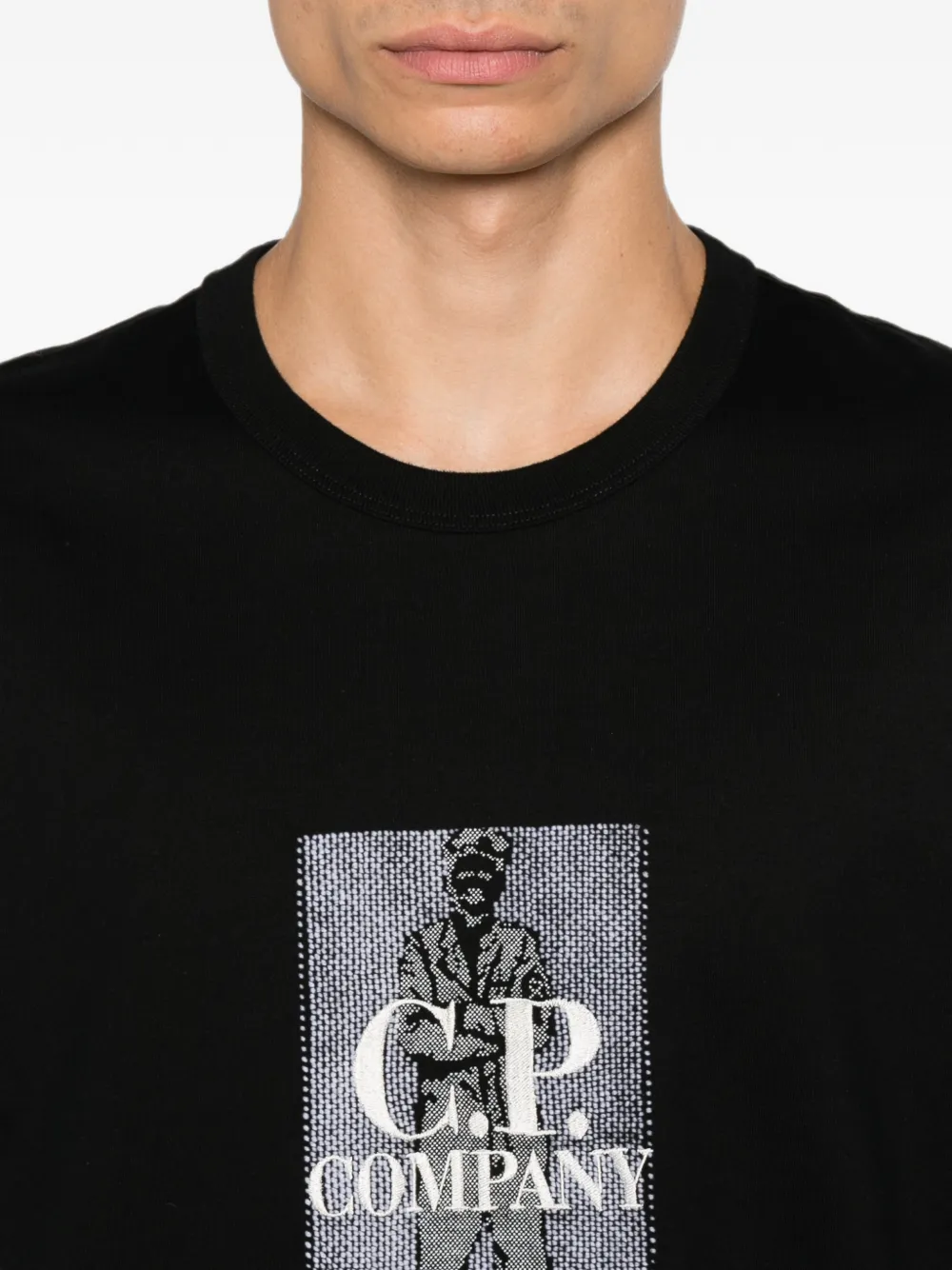 C.P. Company 30 2 gemerceriseerd jersey T-shirt met korte mouwen en logo Zwart