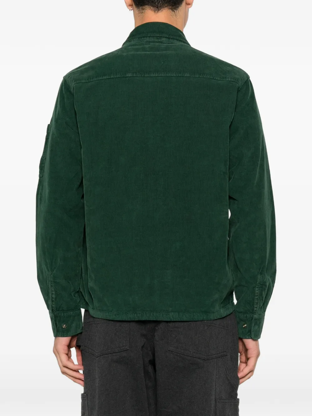 C.P. Company Ribfluwelen Lens shirtjack met rits Groen