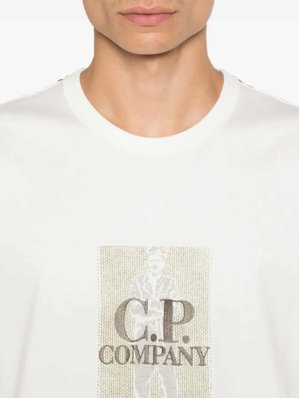 C.P. Company T-shirt met geborduurd logo Wit