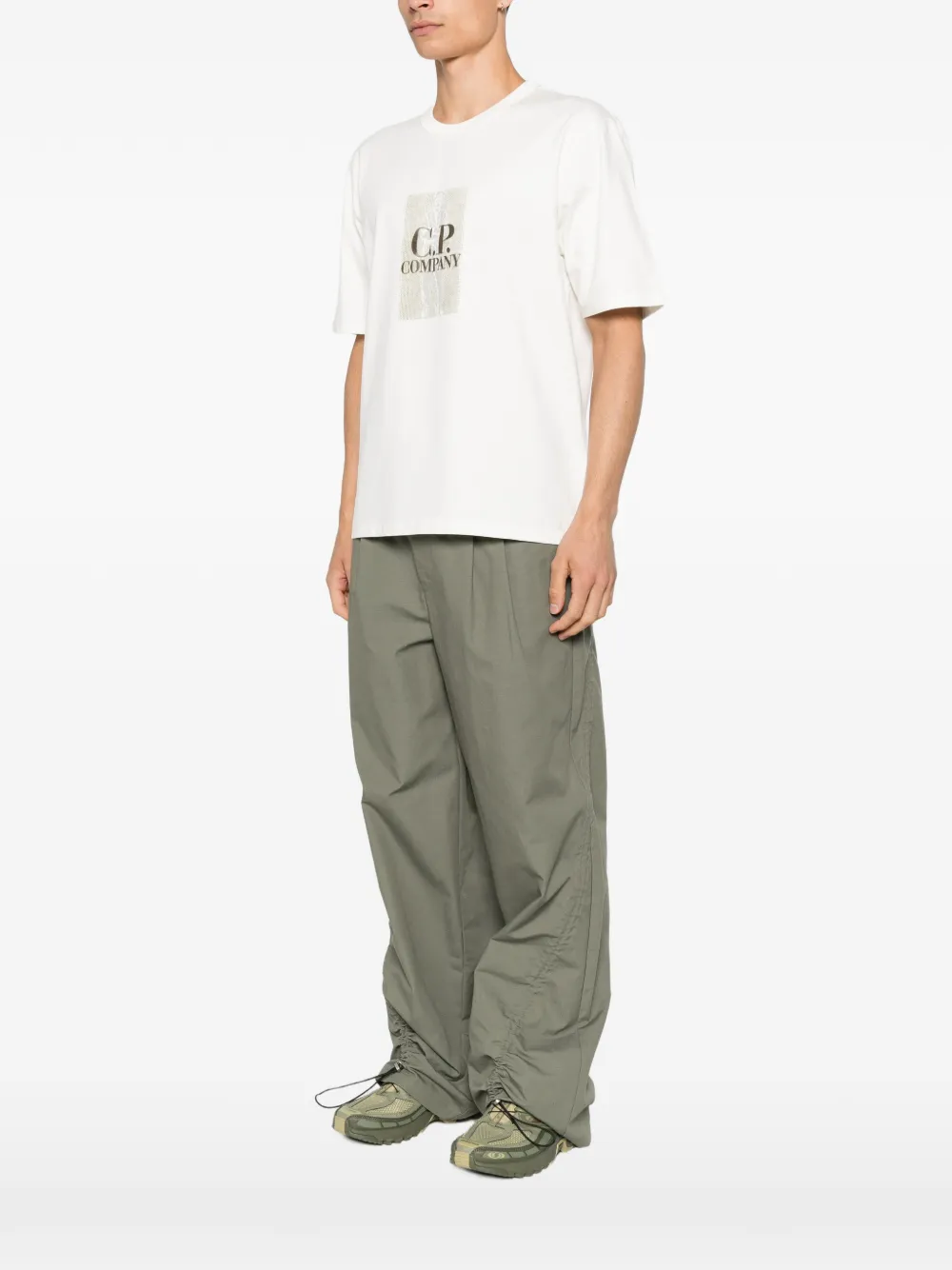 C.P. Company T-shirt met geborduurd logo Wit