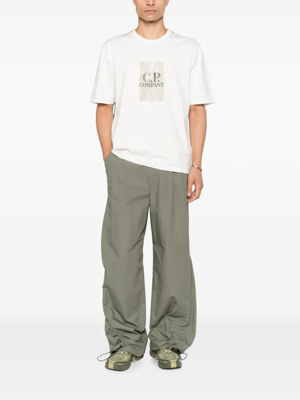 C.P. Company T-shirt met geborduurd logo Wit