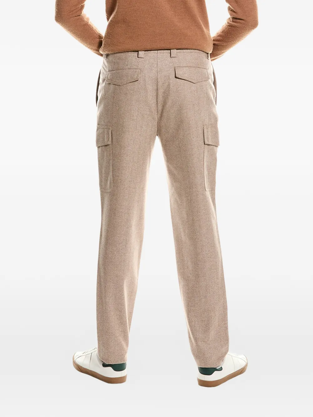 Brunello Cucinelli Flanellen chino met cargo zak Beige