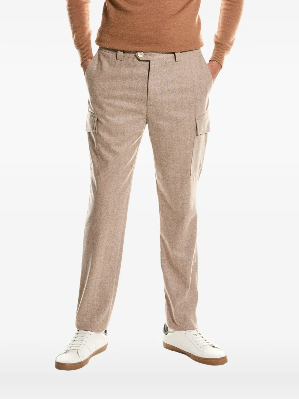 Brunello Cucinelli flannel cargo-pocket chino trousers - Nude