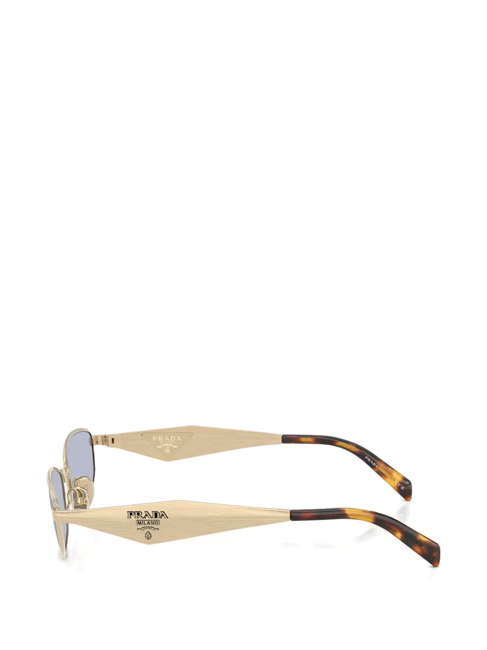 Prada Eyewear Zonnebril met logoplakkaat Goud