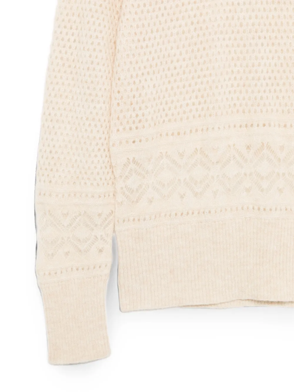 D.Exterior Opengebreide trui met pointelle afwerking Beige