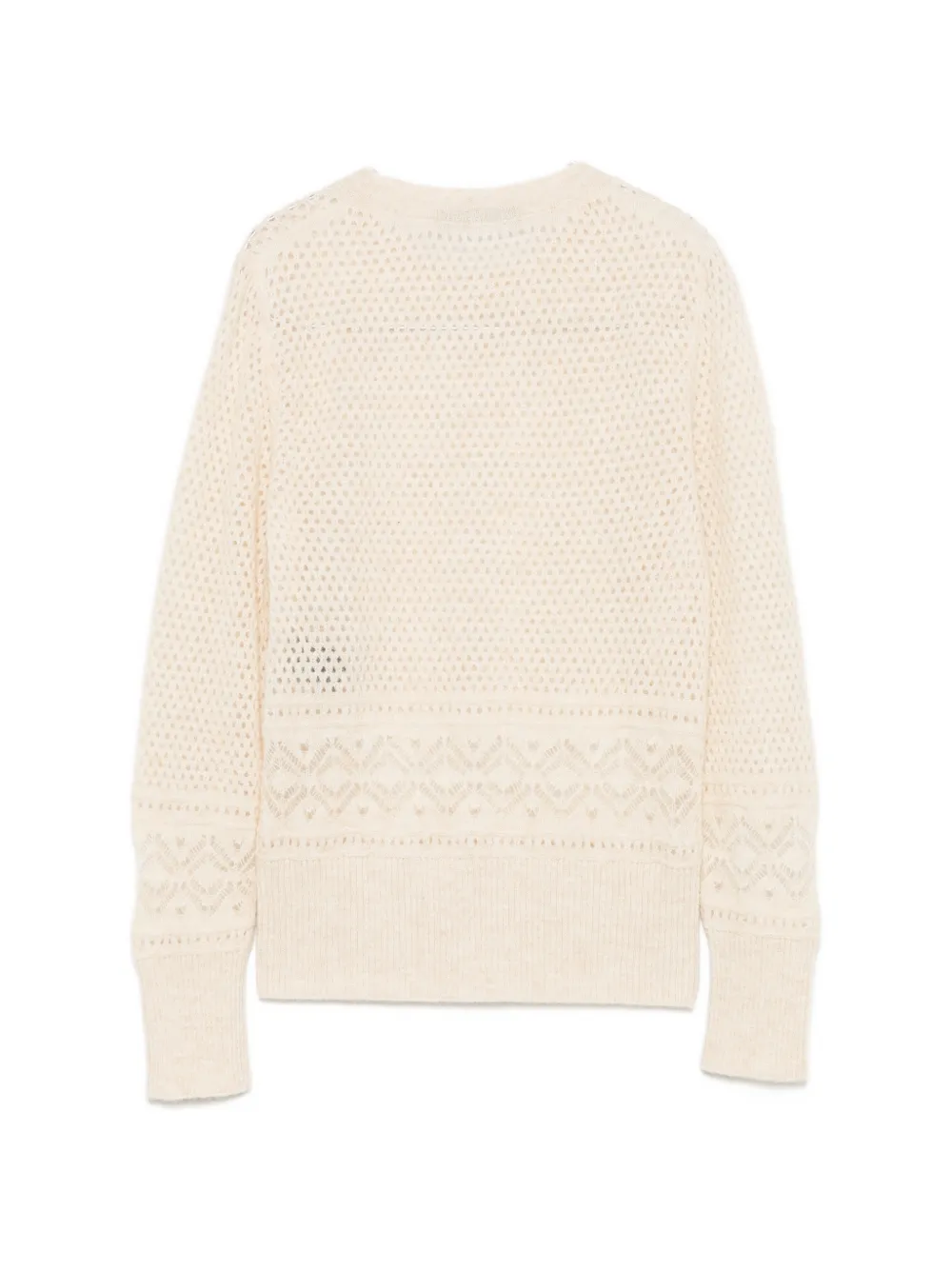 D.Exterior Opengebreide trui met pointelle afwerking Beige
