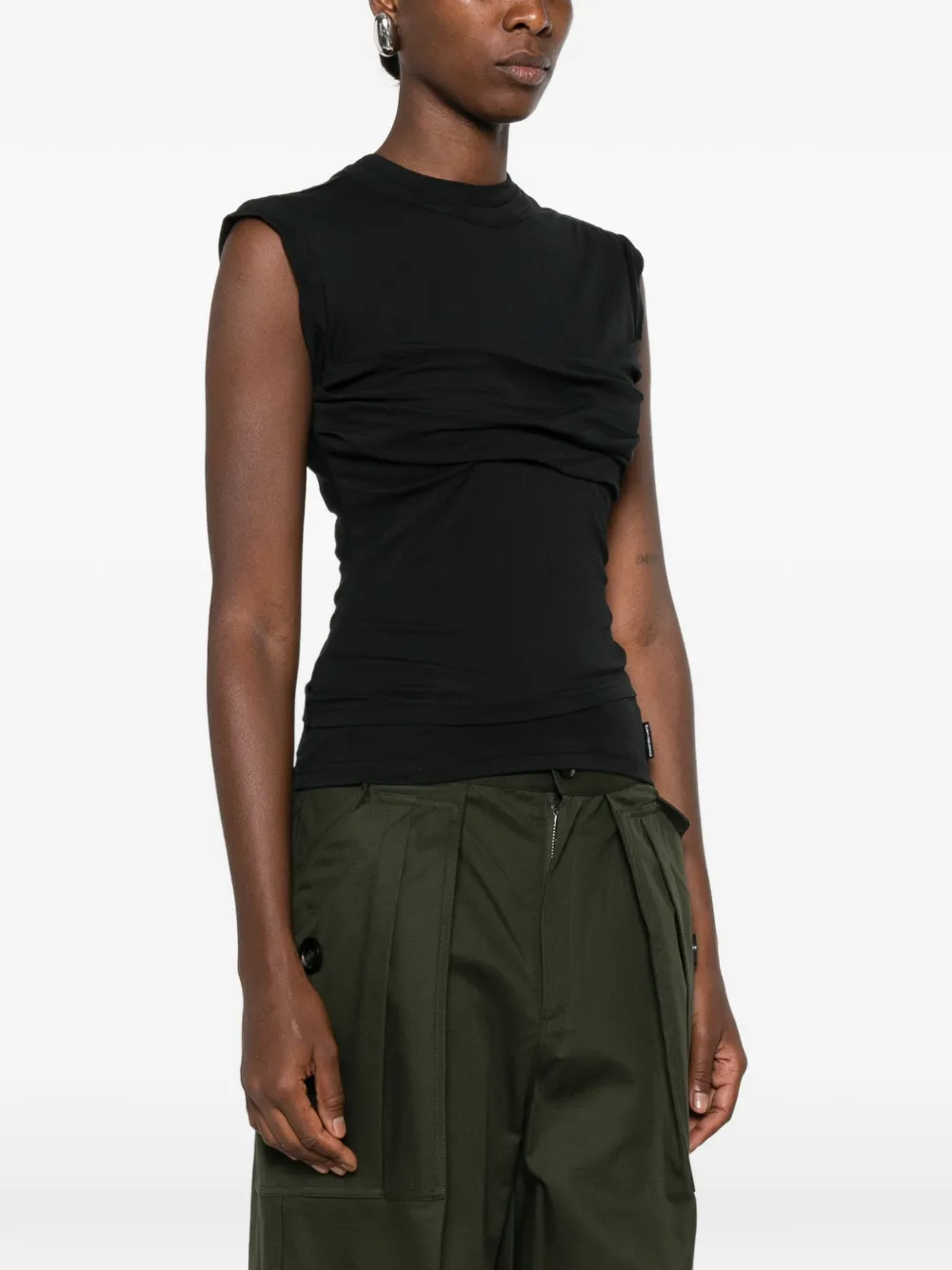 Alexander Wang T-shirt met gedraaid detail Zwart