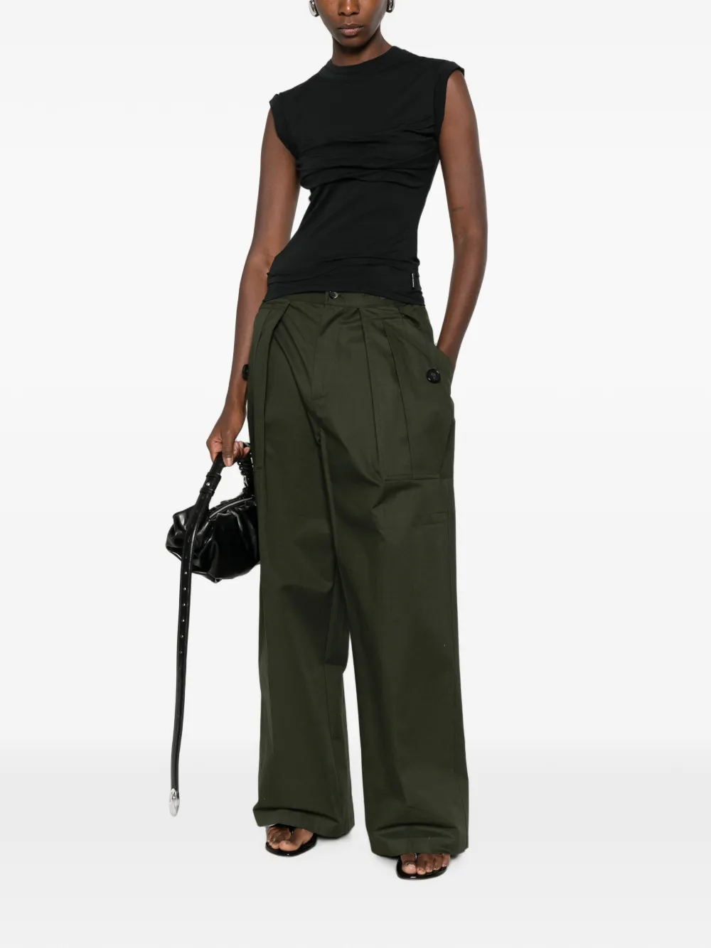 Alexander Wang T-shirt met gedraaid detail Zwart