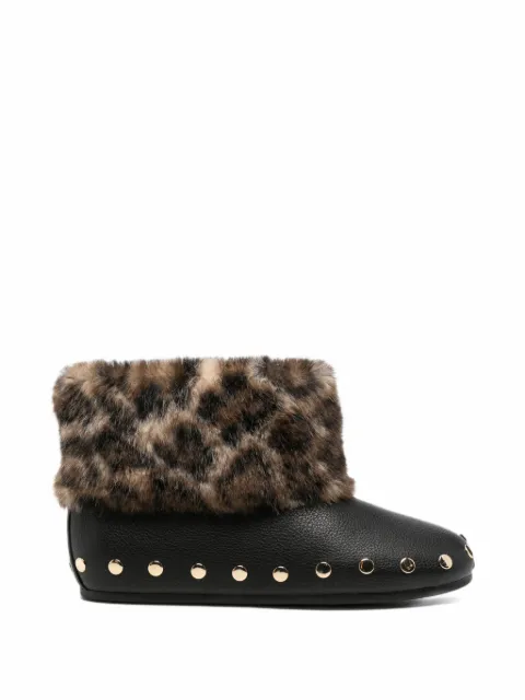 GANNI botines con estampado de leopardo y apliques