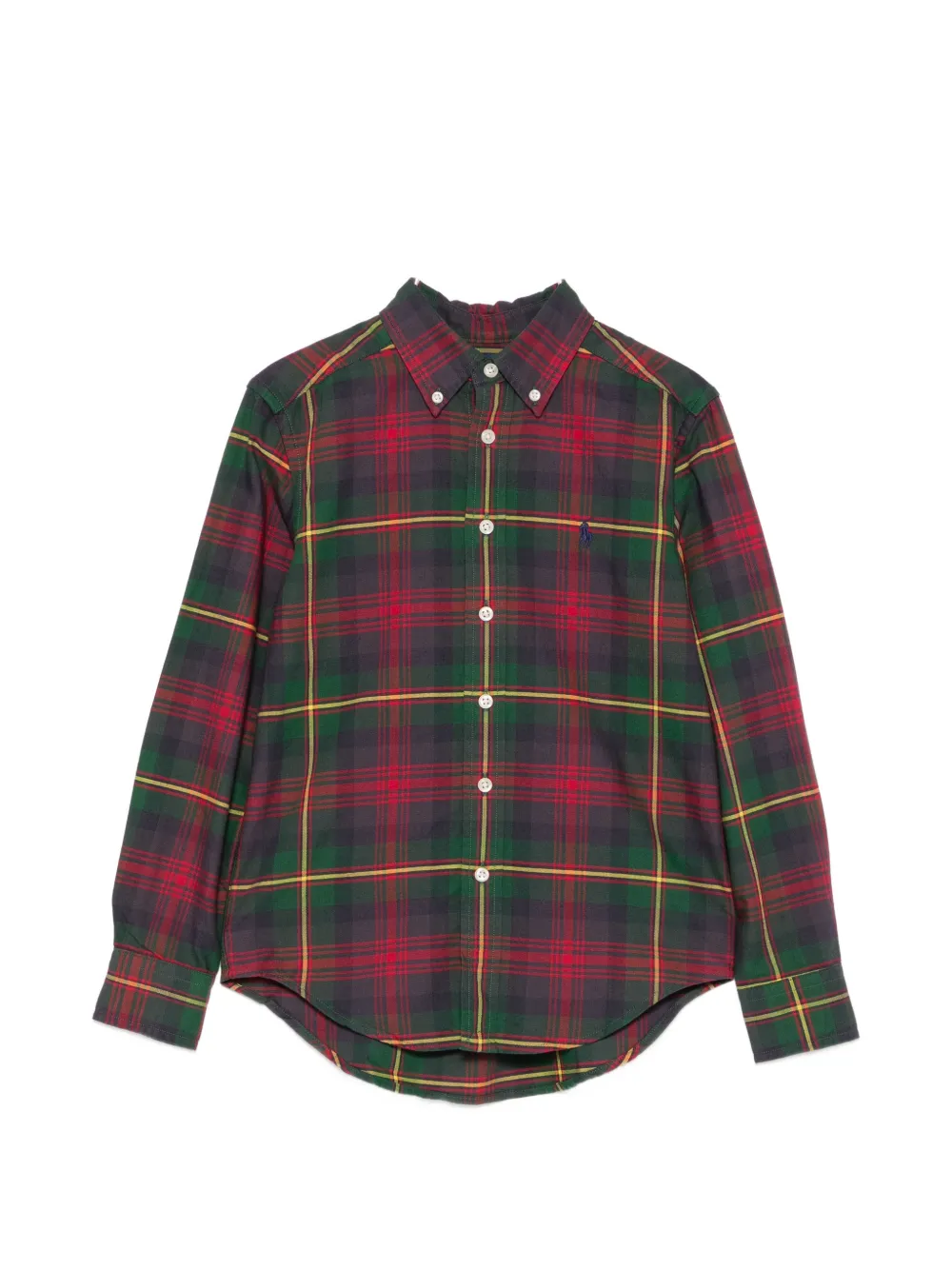 POLO RALPH LAUREN KIDS check-print button-down shirt - Grün