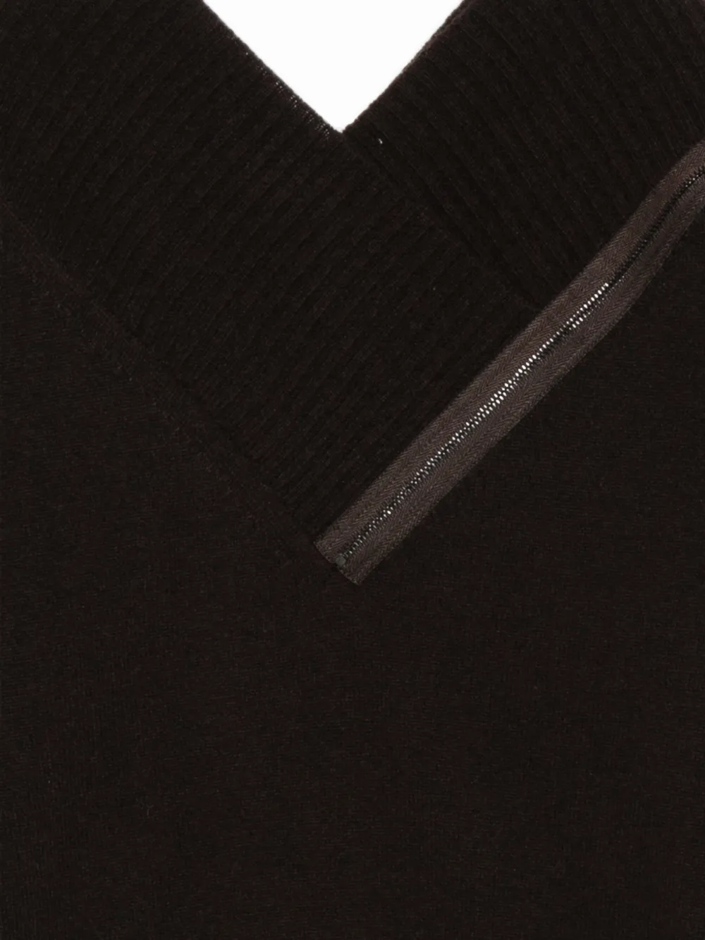 D.Exterior Trui met V-hals en ritsdetail Bruin