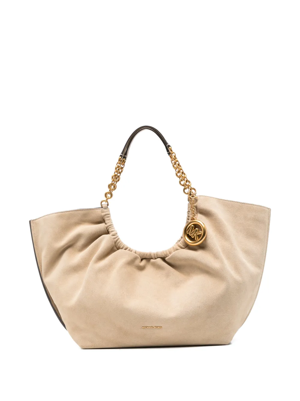 Michael Kors LG Cingh logo-pendant chain-link shoulder bag - Toni neutri