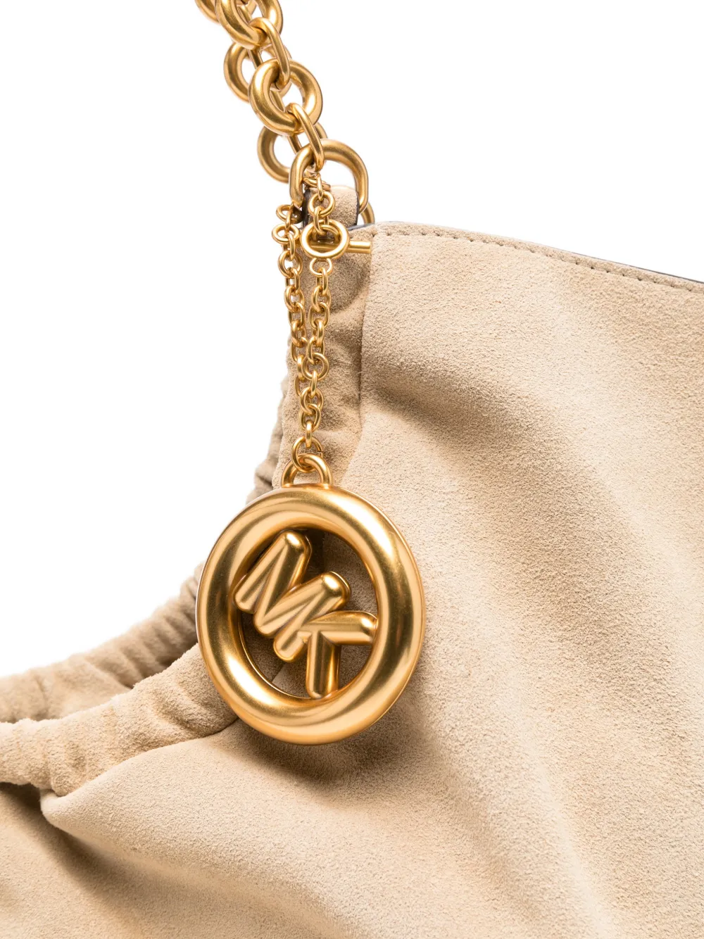 Michael Kors LG Cingh schoudertas met schakelketting en logohanger Beige