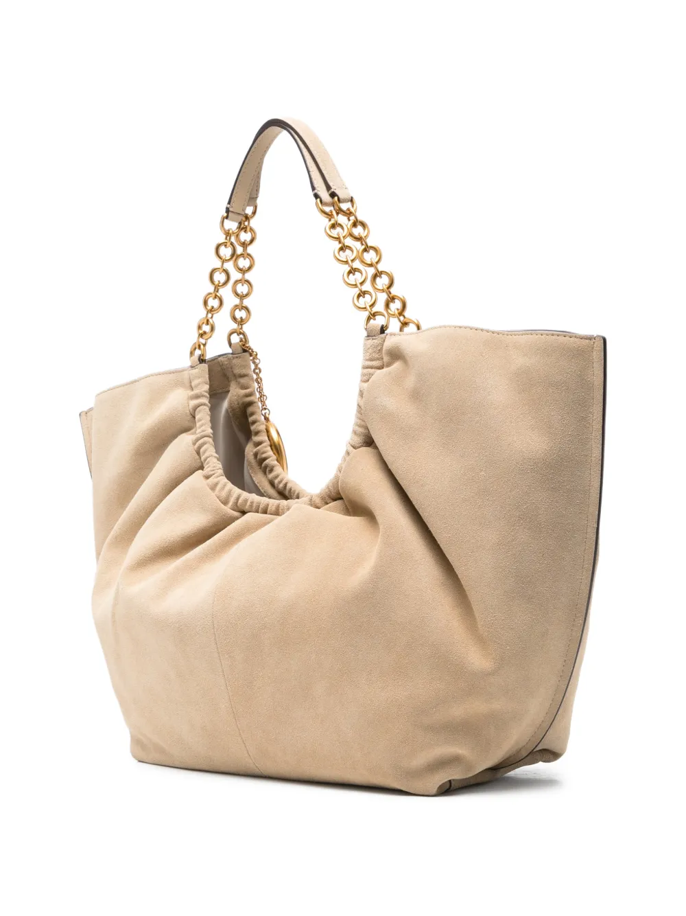 Michael Kors LG Cingh schoudertas met schakelketting en logohanger Beige