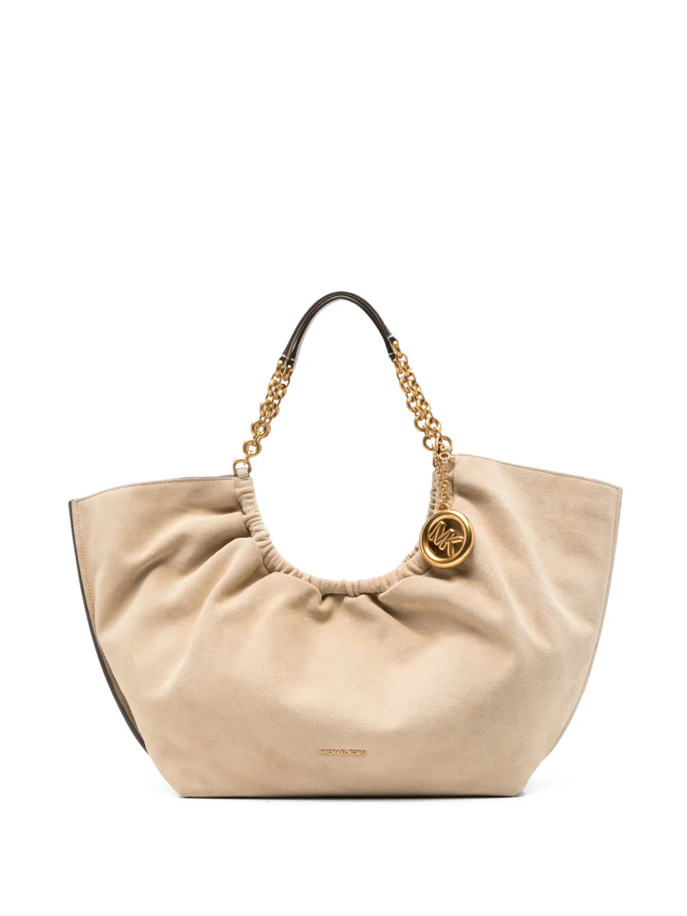 Michael Kors LG Cingh logo-pendant chain-link shoulder bag - Toni neutri