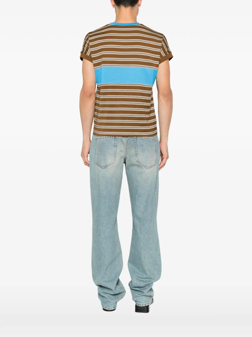 Versace T-shirt met geborduurd logo Bruin