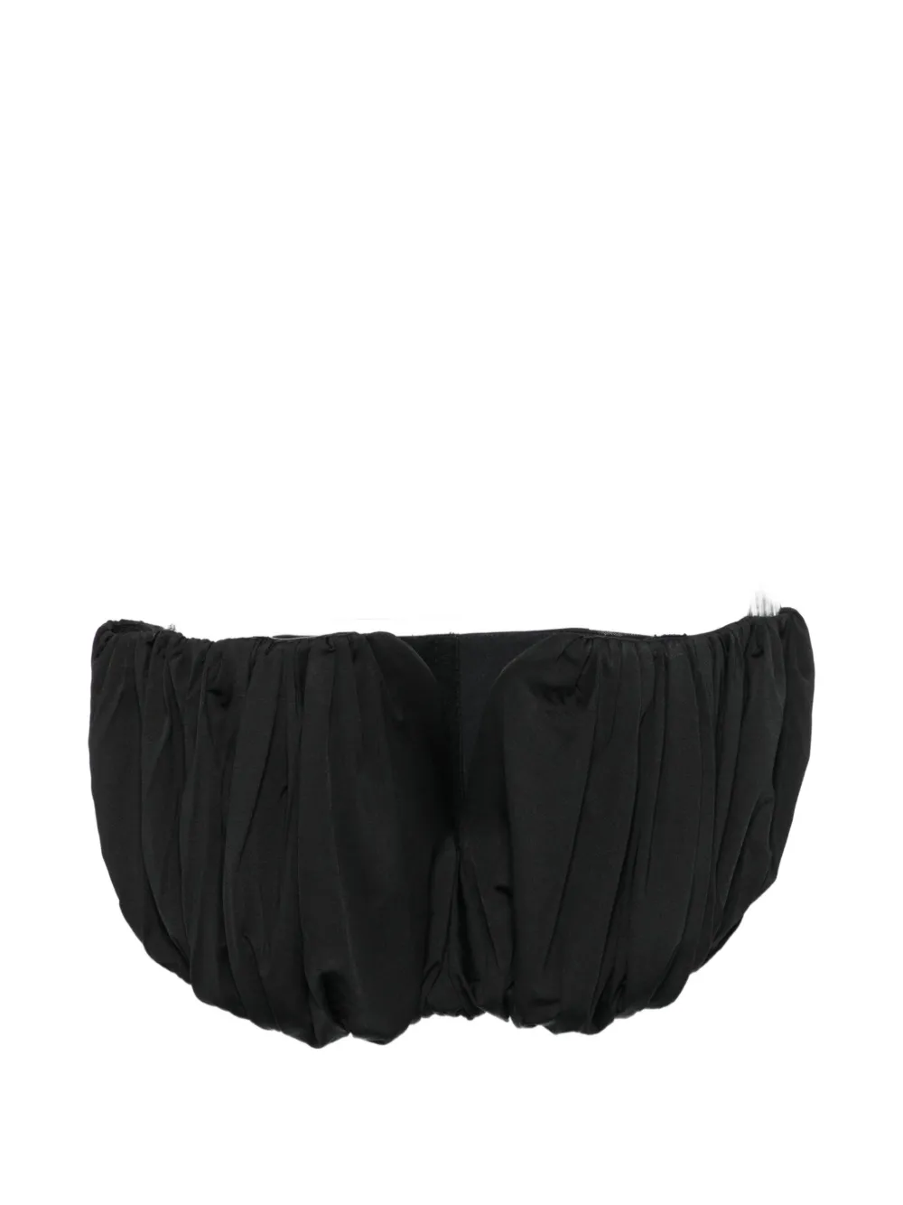 Self-Portrait ruched strapless top Zwart