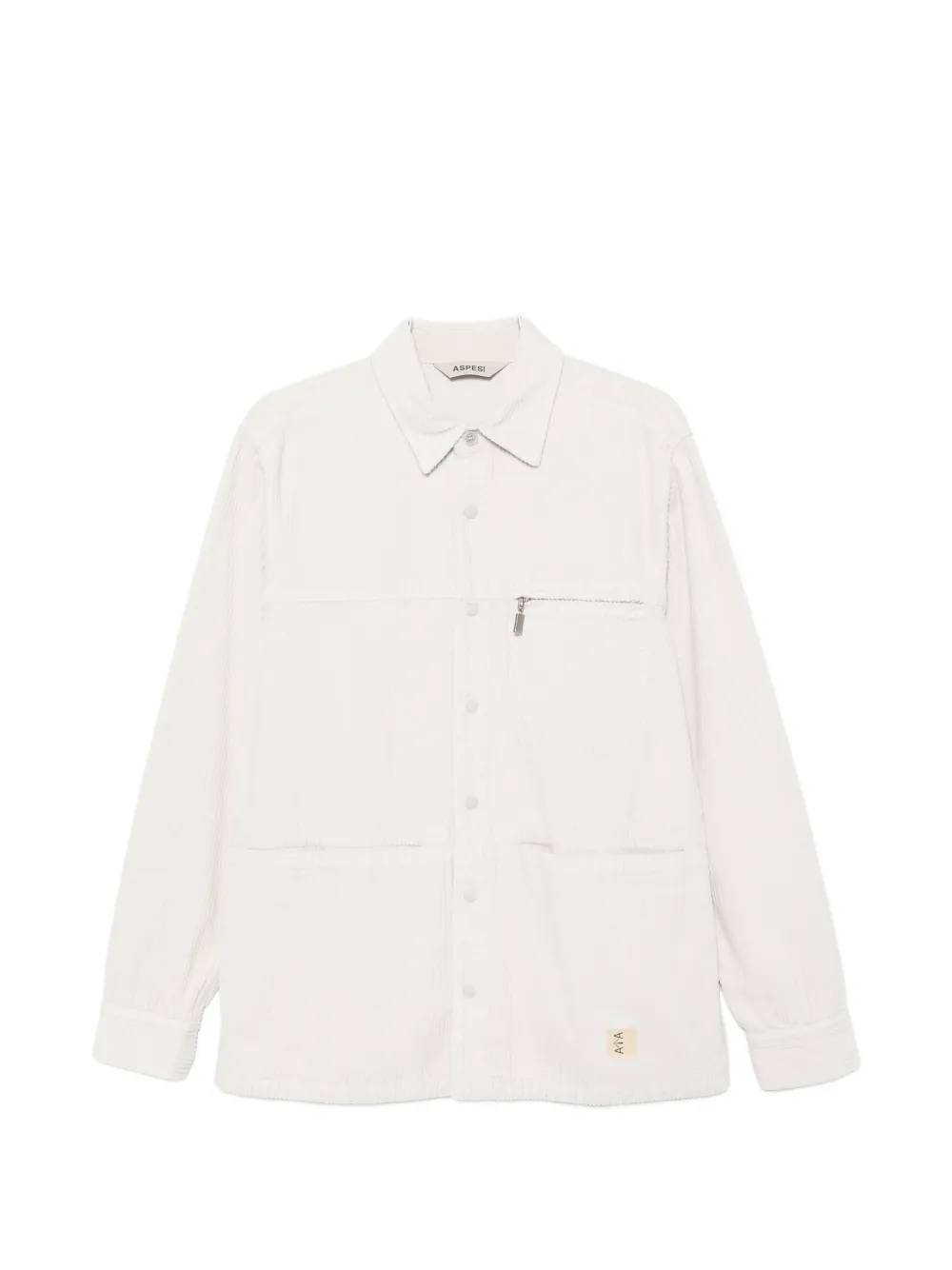 ASPESI corduroy zip-pocket shirt - Nude