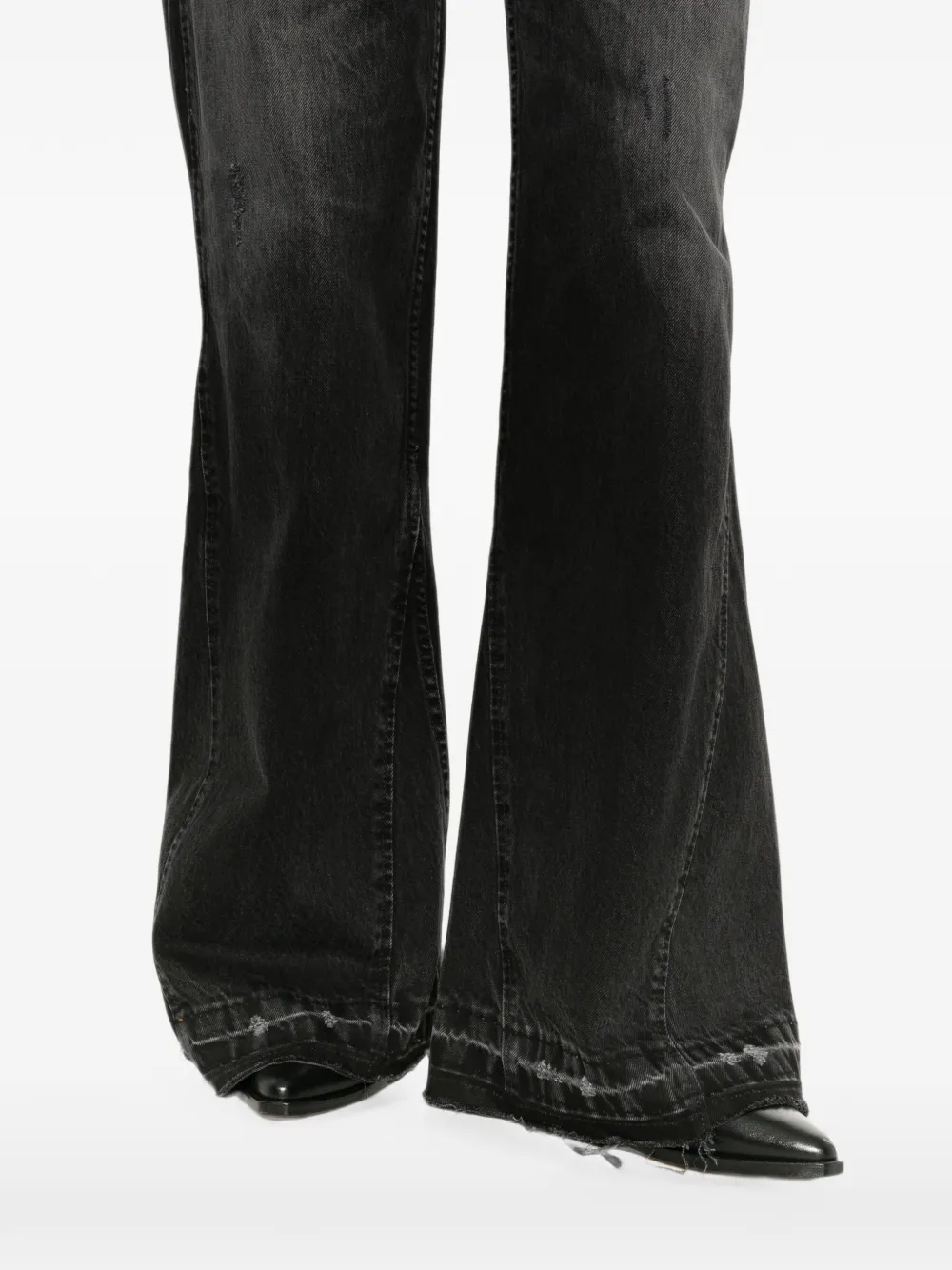 LOIS JEANS Skater Flare gerafelde flared jeans Zwart