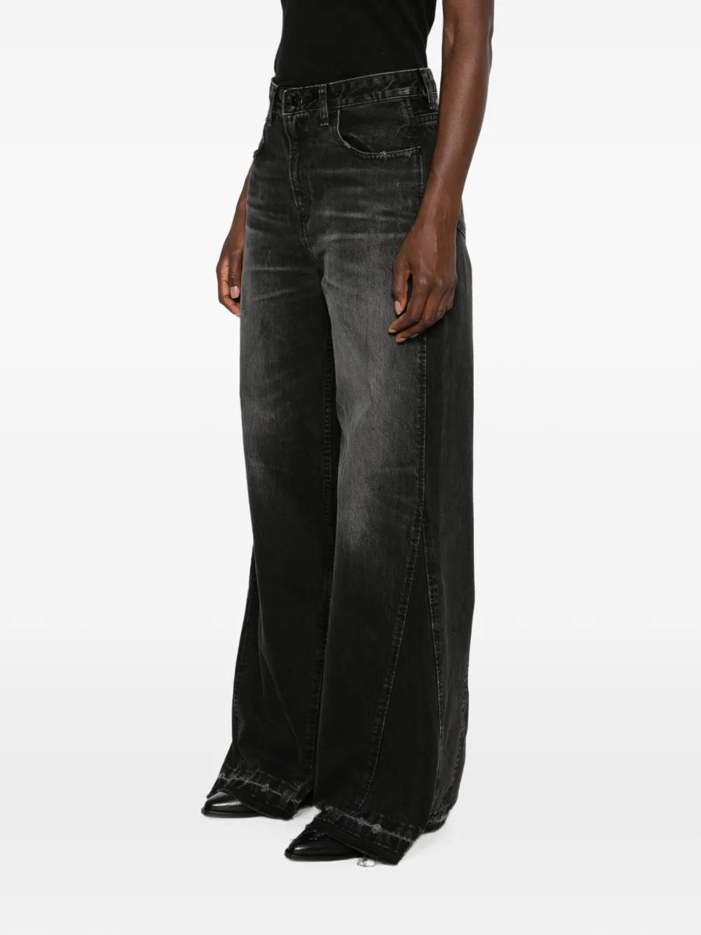 LOIS JEANS Skater Flare gerafelde flared jeans Zwart
