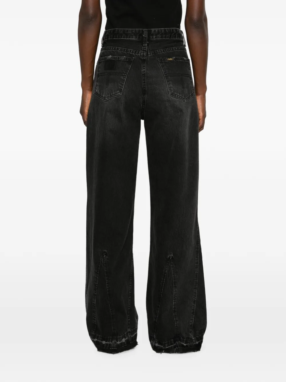 LOIS JEANS Skater Flare gerafelde flared jeans Zwart