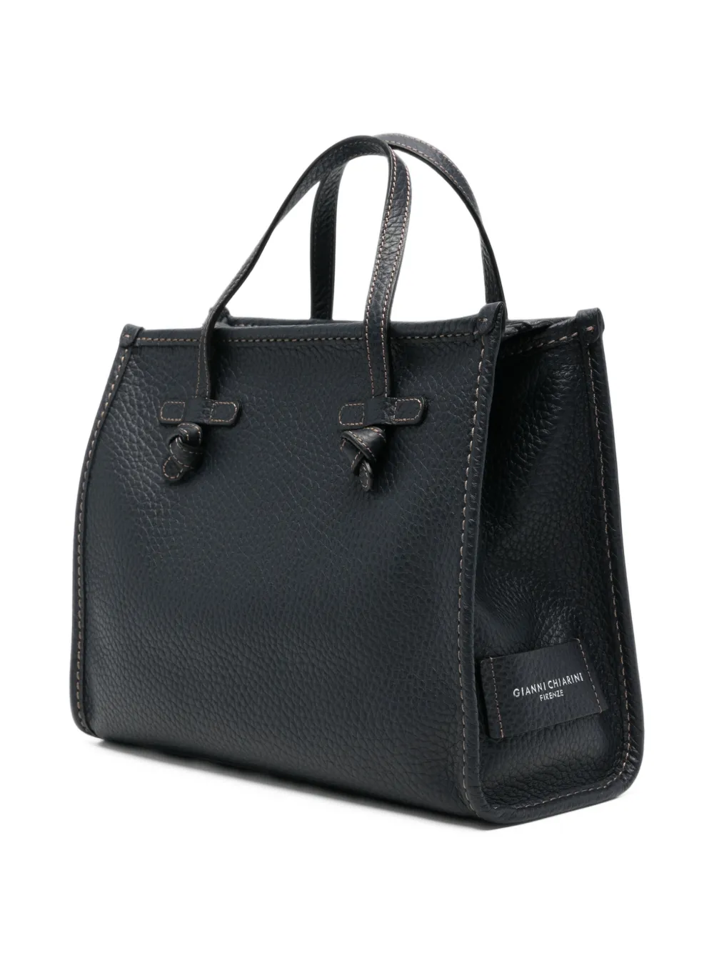 GIANNI CHIARINI Marcella pebbled leather tote bag Blauw