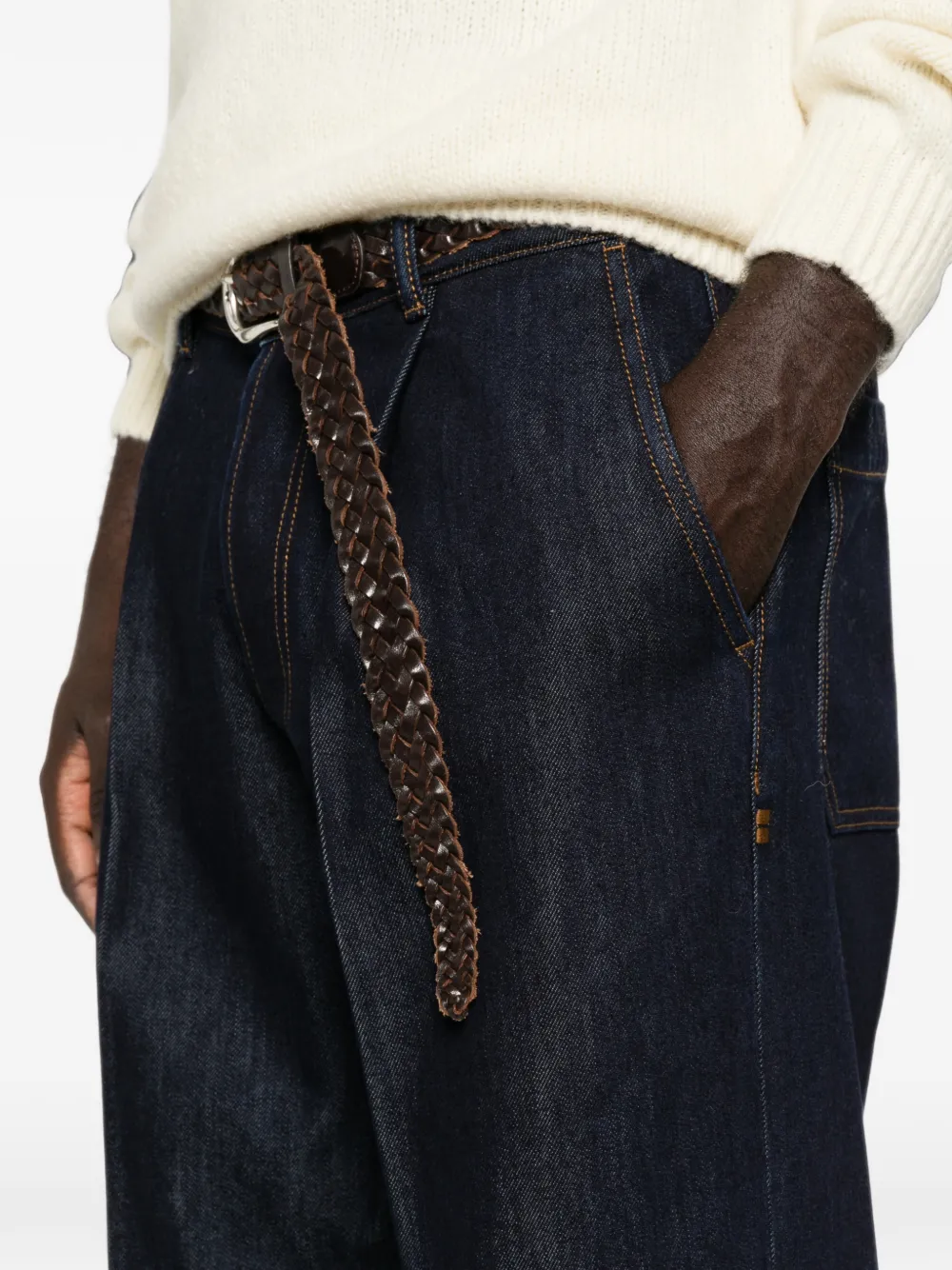 Nine In The Morning Jeans met wijde pijpen Blauw