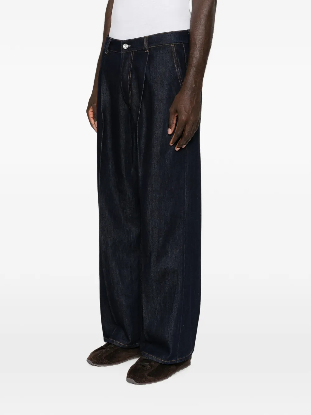 Nine In The Morning Jeans met wijde pijpen Blauw