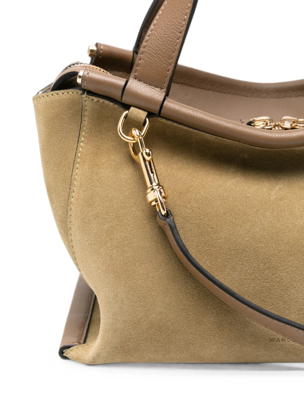 Wandler Suède leren schoudertas Beige