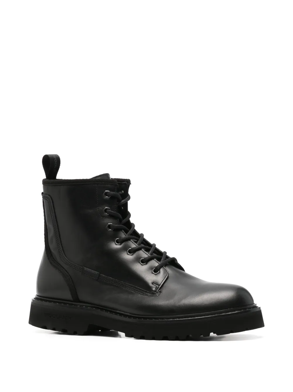 Woolrich lace-up leather boots Zwart