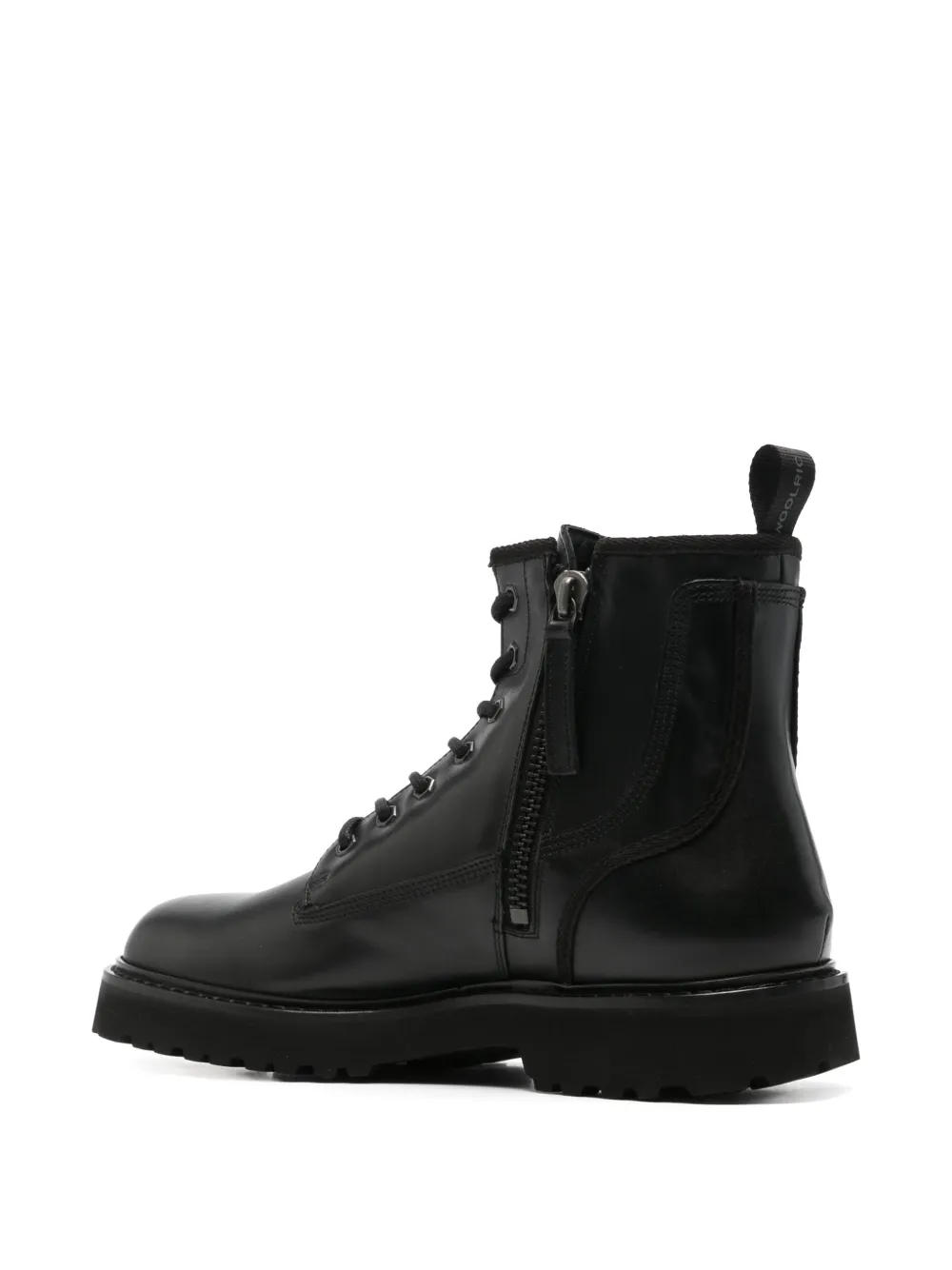 Woolrich lace-up leather boots Zwart