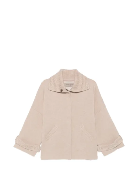 D.Exterior Cardigan canelado com abotoamento