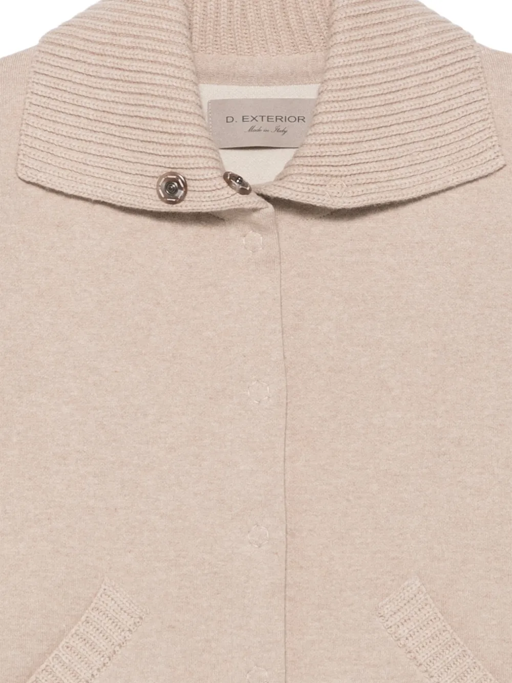 D.Exterior Vest met knopen en geribbelde kraag Beige
