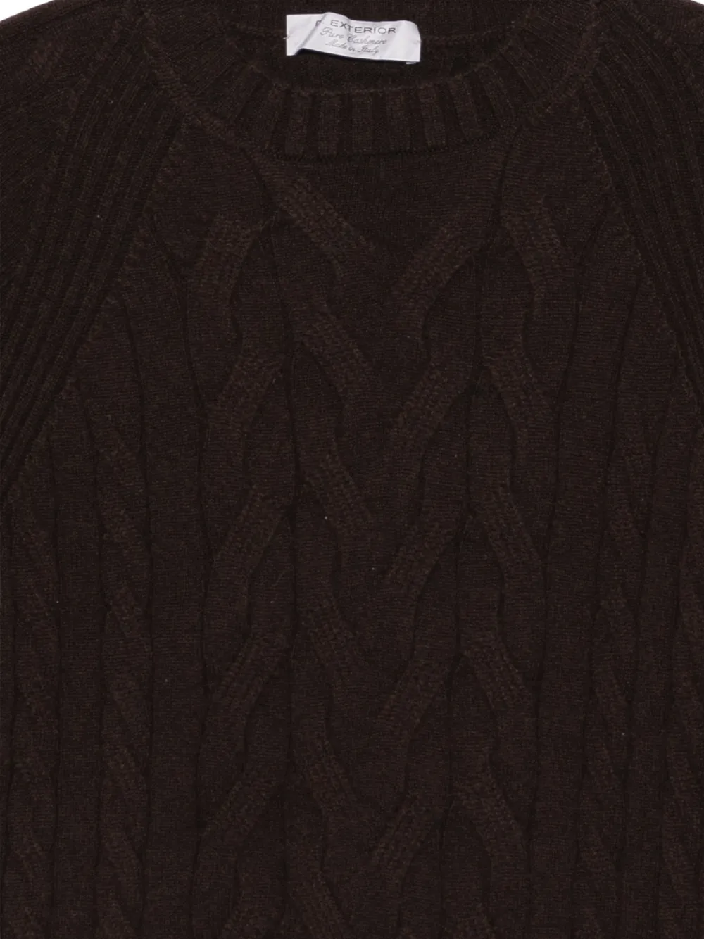 D.Exterior Kabelgebreide trui met raglan mouwen Bruin