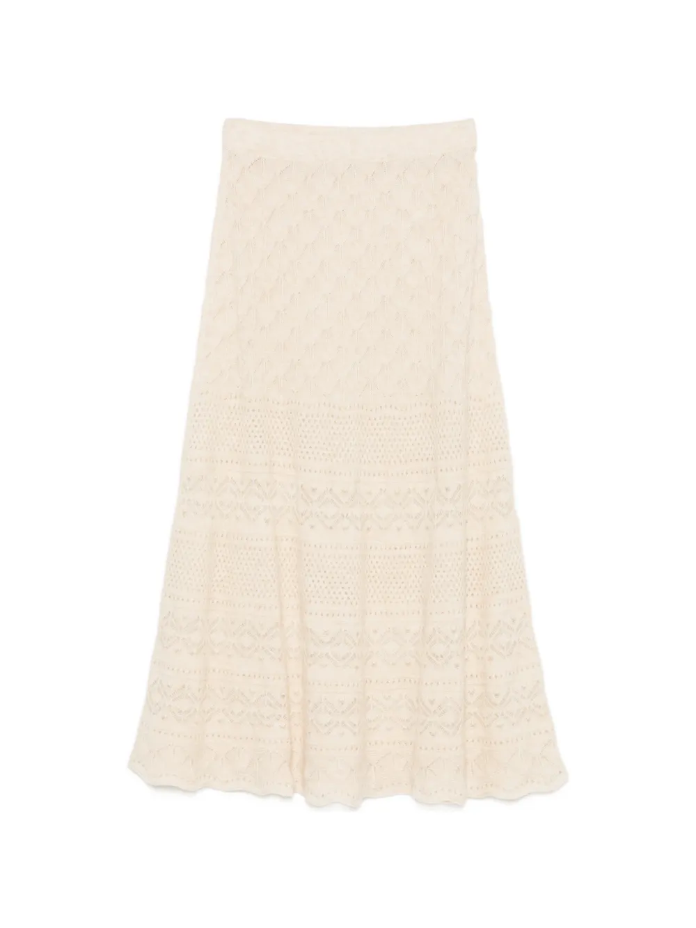 D.Exterior pointelle-knit flared skirt - Toni neutri