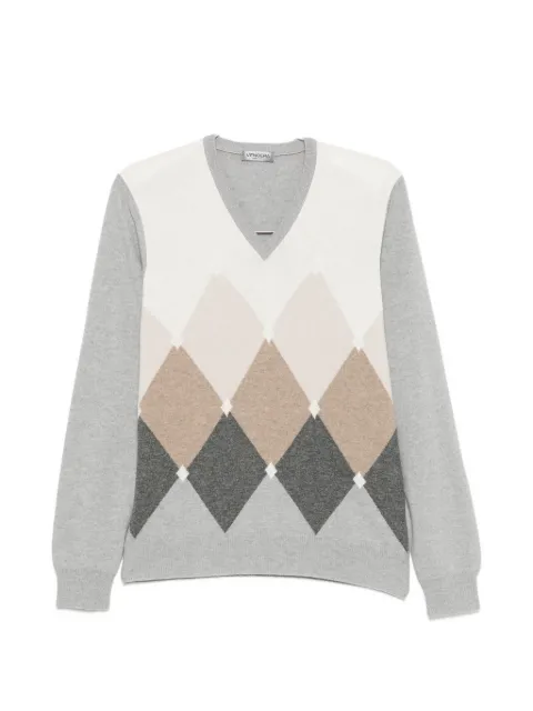 Vengera argyle-pattern V-neck sweater
