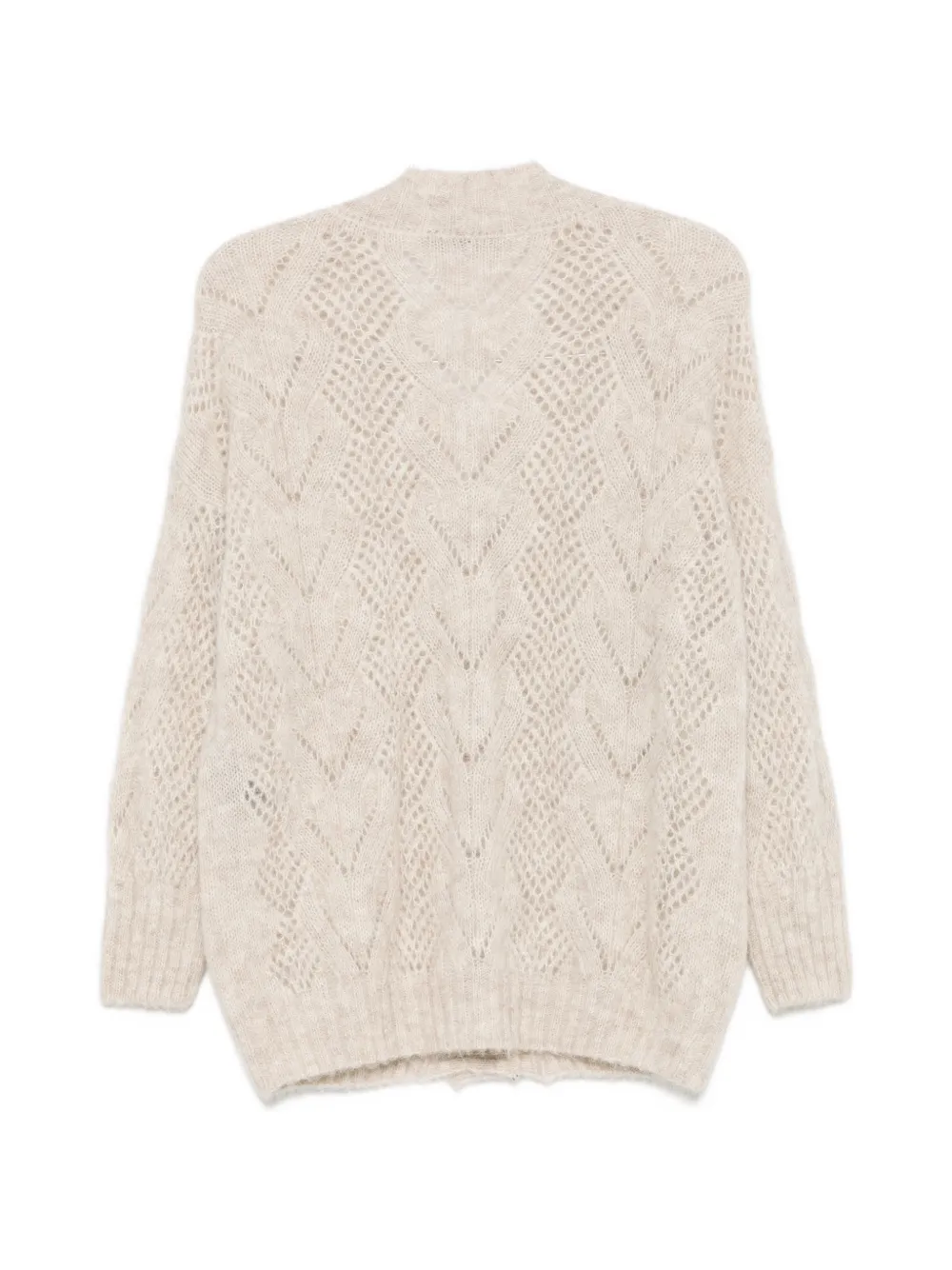 D.Exterior Opengebreid vest Beige