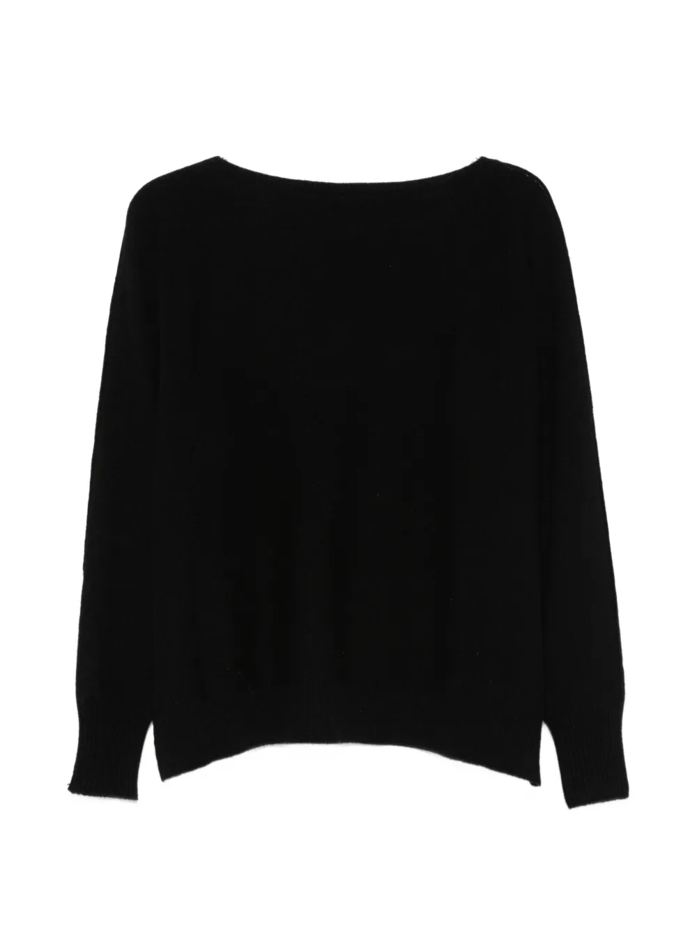 D.Exterior embellished-neck sweater Zwart